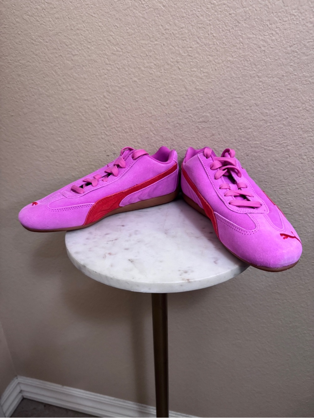 Women Puma Puma Casual Speedcat OG sneakers pink red suede sneakers Sz 7.5 - Picture 4 of 8